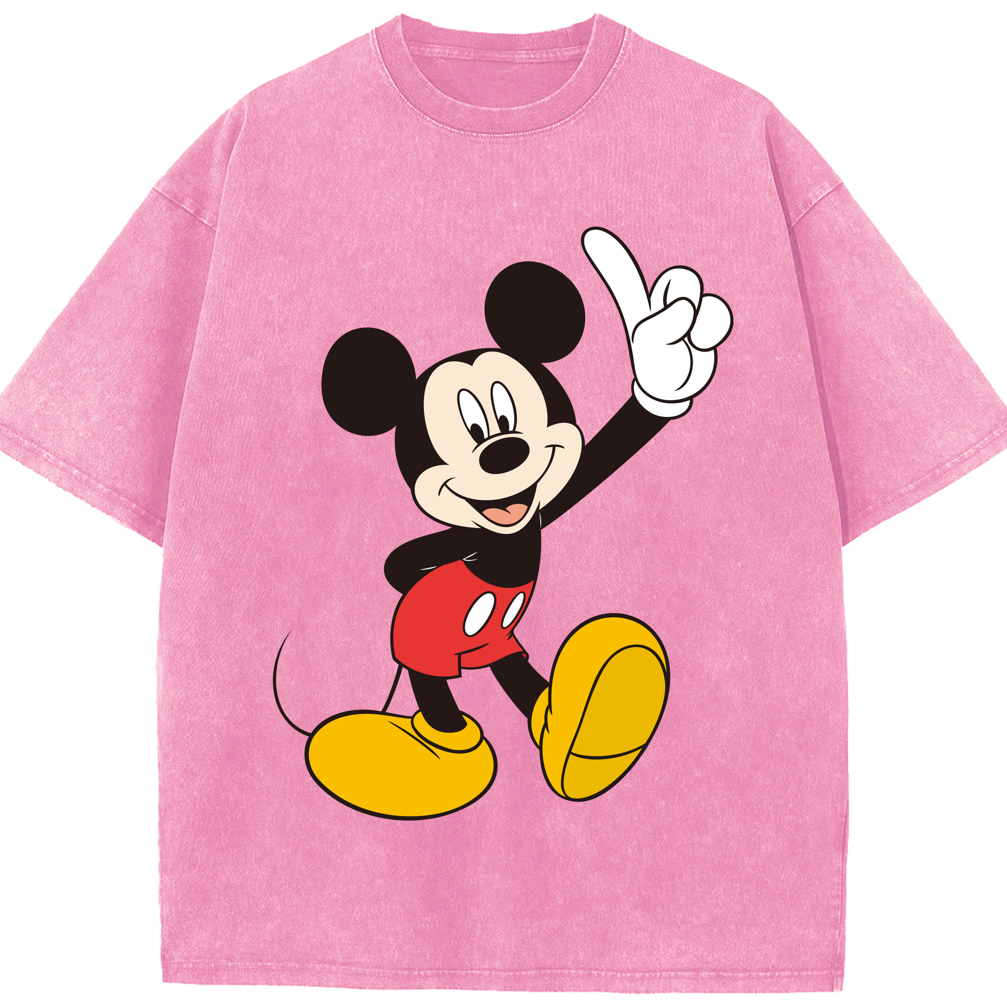（画像用） ミッキーマウス Mickey Mouse 綿100% ヴィンテージ風 半袖Tシャツ（フロントプリント）
